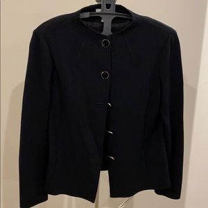St John black jacket with black and gold buttons